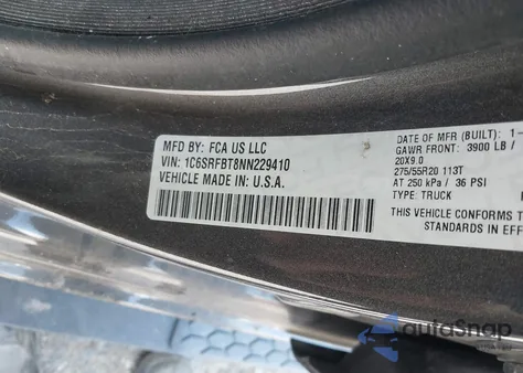 2022 Ram 1500 Lone Star Quad Cab 4X4 6'4 Box from USA, damaged, VIN 1C6SRFBT8NN229410